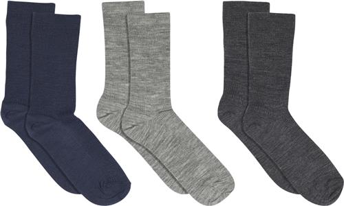 mpWoman Fine Wool rib Socks 3-packs Ankelstrømper Str 40/42 - hos Magasin