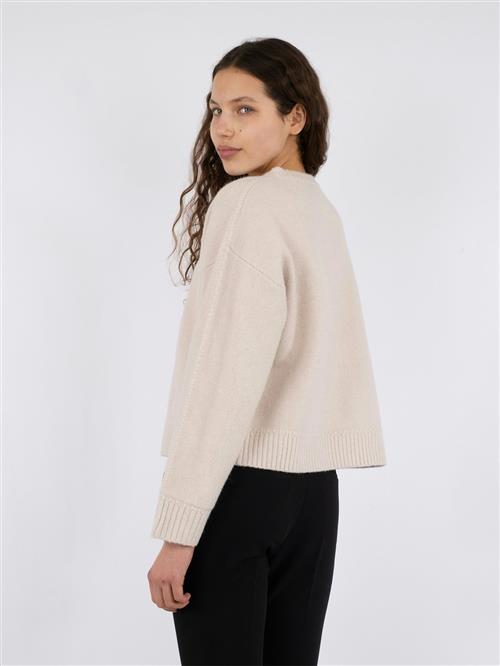 Neo Noir Detri Solid Knit Blouse Kvinde Ivory Sweaters Str 44 - hos Magasin