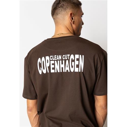 Clean Cut Copenhagen Clean Organic Tshirt Mand Dark Brown Kortærmede T-shirts Str S - Bomuld hos Magasin