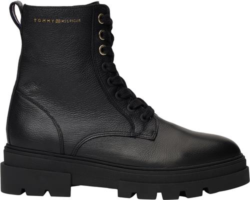 Tommy Hilfiger Bicolor Leather Laceup Kvinde Black Snørestøvler Str 40 - hos Magasin