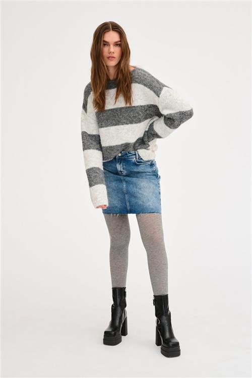 My Essential Wardrobe Meenamw Knit Pullover Kvinde Iron Grey Melange Sweaters Str S - hos Magasin