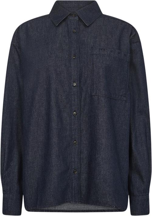 IVY Copenhagen Ivyqueen Matti Oversize Shirt Kvinde Dark Blue Langærmede Skjorter Str 42 - hos Magasin