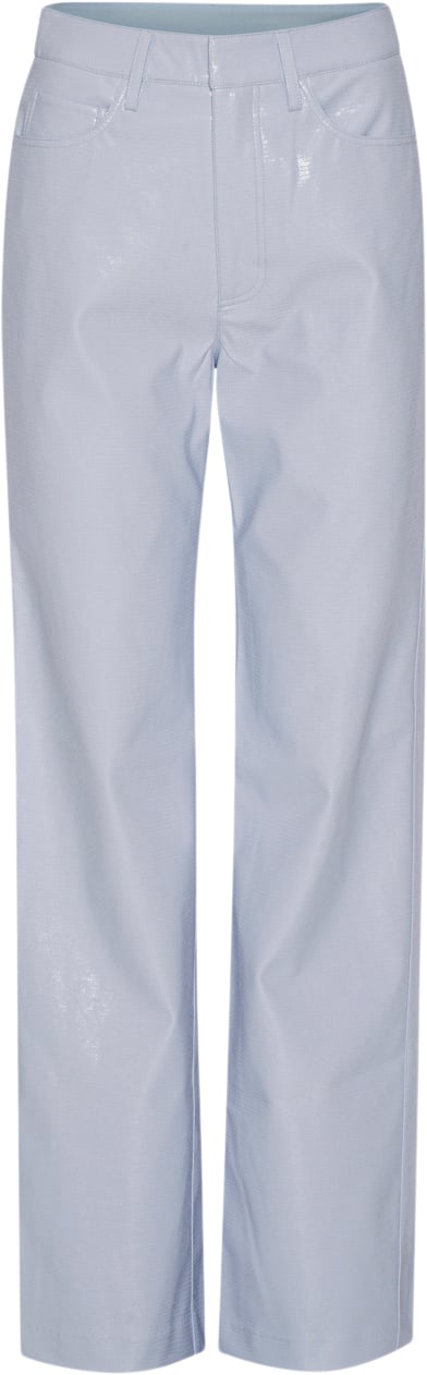 Se ROTATE Birger Christensen Embossed High Rise Pants Kvinde Artic Ice Straight Jeans Str 34 - hos Magasin ved Magasin