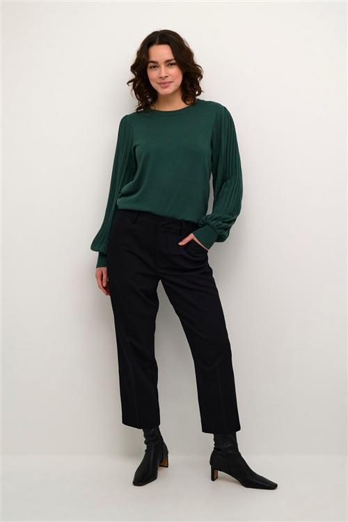 Se Kaffe Kalone Knit Pullover Kvinde Garden Topiary Langærmede Bluser Str XS - hos Magasin ved Magasin