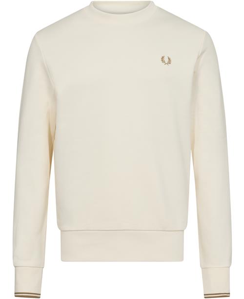 Fred Perry M7535 Mand Ecru/warm Stone Sweatshirts Str L - Bomuld hos Magasin