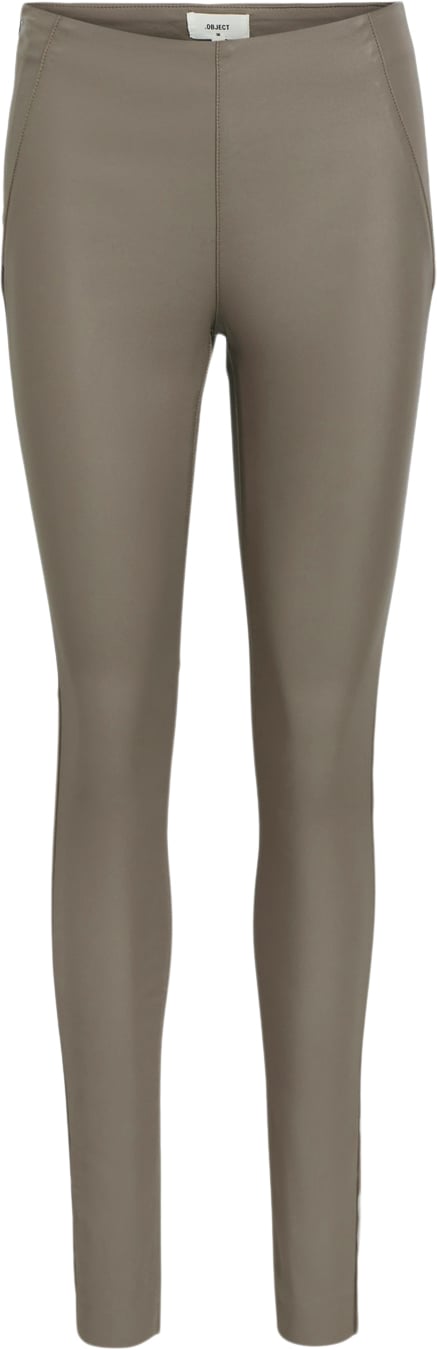 Se Object Objbelle MW Coated Leggings Noos Kvinde Morel/col Leggings Str 38 - hos Magasin ved Magasin