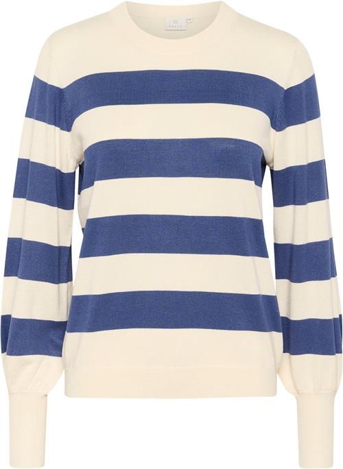 Kaffe Kalizza Striped Pullover Kvinde Turtle Dove / Blue Bold Stripe Sweaters Str XS - hos Magasin