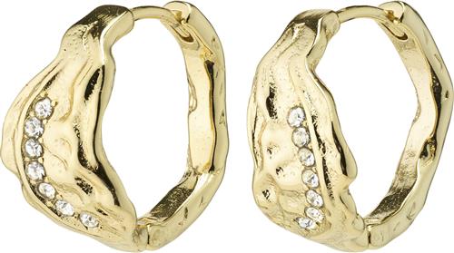 Pilgrim PIA Organic Shape Crystal Hoop Earrings Goldplated One size - Creoler hos Magasin