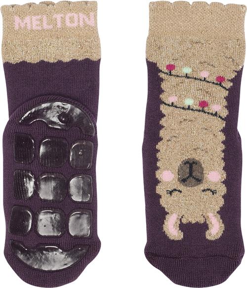 Melton Llama Socks Anti-slip Str 20/22 - Hortensia Strømper Bomuld hos Magasin