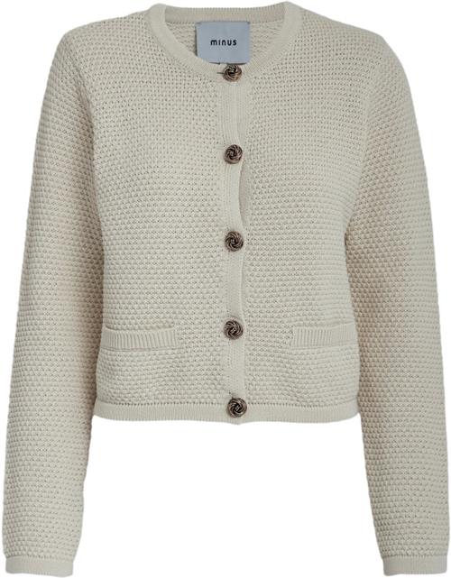 Minus Vima Knit Cardigan Kvinde Seedpearl Cream Cardigans Str S - hos Magasin