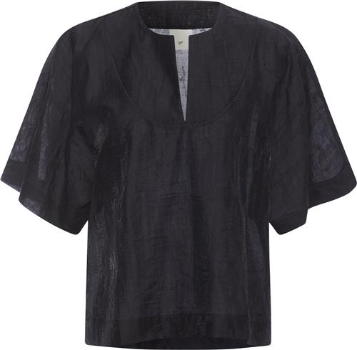 Se Heartmade ¤ Tanit top HM ¤ Kvinde Black Kortærmede Bluser Str 40 - hos Magasin ved Magasin