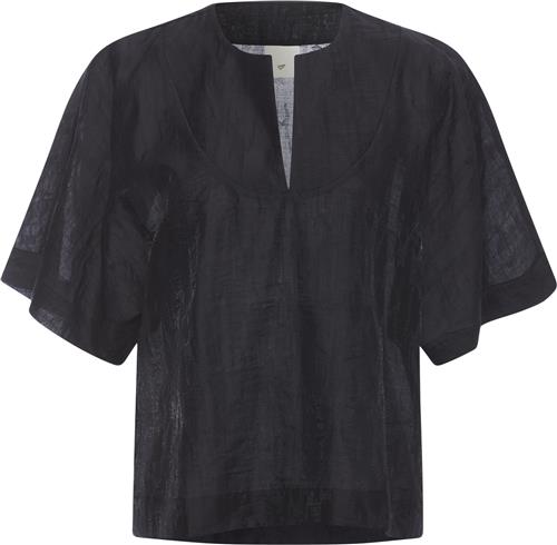 Se Heartmade ¤ Tanit top HM ¤ Kvinde Black Kortærmede Bluser Str 34 - hos Magasin ved Magasin