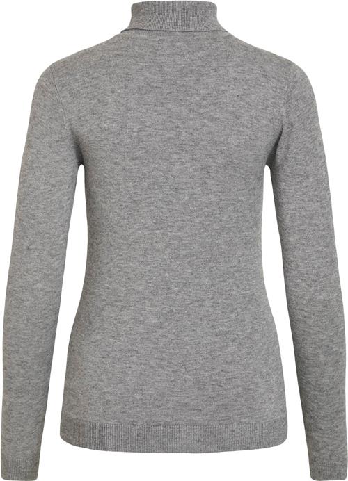 Object Objthess L/S Rollneck Knit Pullover Kvinde Medium Grey Melange Rullekraver Str XS - hos Magasin