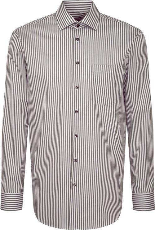 Seidensticker Business Shirt Regular Long Sleeve Kentcollar Stripes Mand Grey Langærmede Skjorter Str 42 - Bomuld hos Magasin