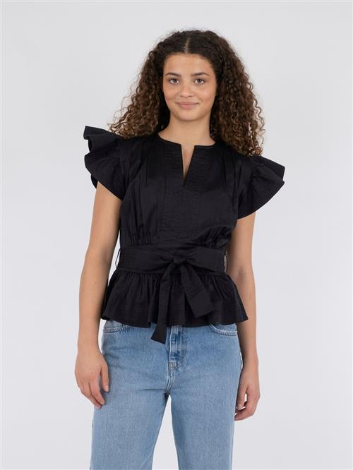 Se Neo Noir Dalia Cotton Satin Top Kvinde Black Toppe Str 40 - hos Magasin ved Magasin