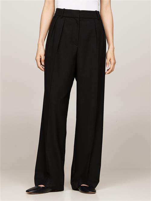 Tommy Hilfiger Core Relaxed Straight Pant Kvinde Black Bukser Med Lige Ben Str 40 - hos Magasin