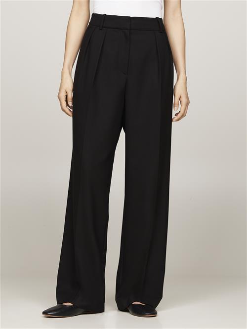 Tommy Hilfiger Core Relaxed Straight Pant Kvinde Black Bukser Med Lige Ben Str 34 - hos Magasin