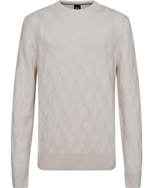 BOSS Helfredo Mand Open White Sweaters Str XL - hos Magasin