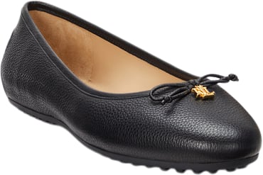 Lauren Ralph Lauren Luxe Pebble Leatherjayna Driver-fl Kvinde Sort Ballerinaer Str 38 - hos Magasin