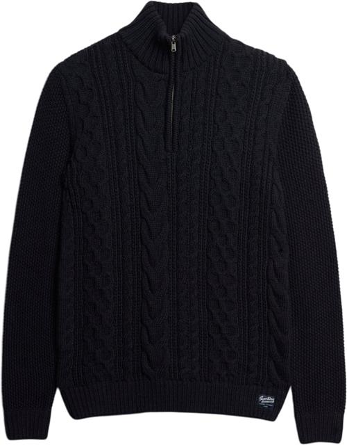 Superdry Jacob Cable Knit Half ZIP Mand 98t Turtlenecks Str L - hos Magasin