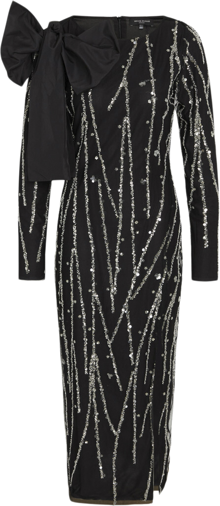 Bruuns Bazaar Daffibbkeiras Dress Kvinde Black W Silver Midi Kjoler Str 36 - Polyester hos Magasin