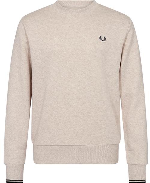 Fred Perry M7535 Mand Porridge M/anchor Grey Sweatshirts Str S - Bomuld hos Magasin