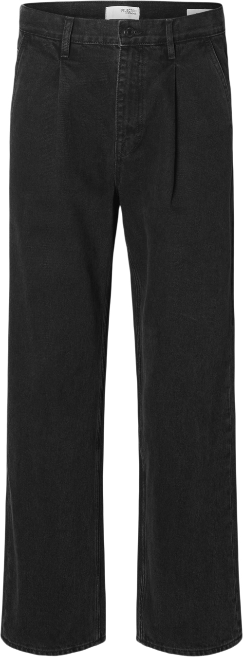 Selected Homme Slh220loose Kobe Pleat 5431 BLK JN Mand Sort Jeans Str "34/""34" - hos Magasin