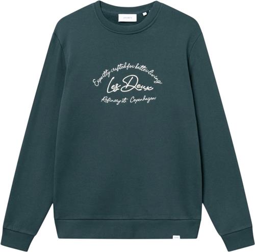 Les Deux Camden Sweatshirt Mand Pine Green/ivory Sweatshirts Str M - hos Magasin