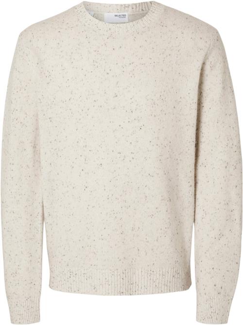 Selected Homme Slhneil LS Knit Neps Crew Neck Mand Tofu/neps Sweaters Str L - hos Magasin