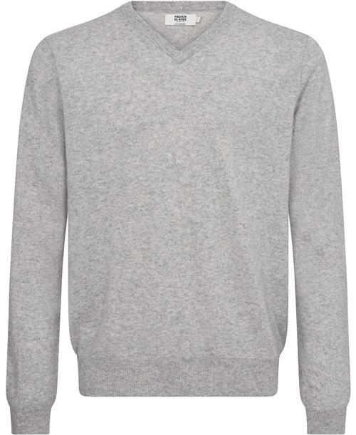 Magasin du Nord Collection Magasin Mads 1 100 Cashmere Mand Light Grey Melange Sweaters Str XL Cashmere