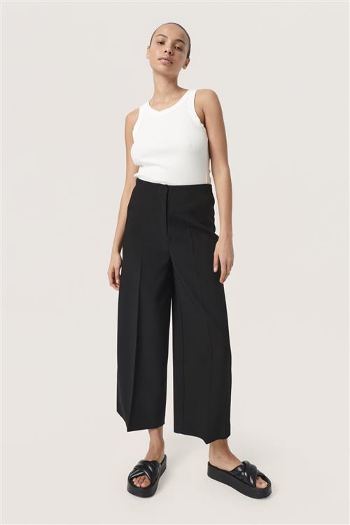 Se Soaked in Luxury Slcorinne Wide Pants Kvinde Black Bukser Med Brede Ben Regular Fit Str S - hos Magasin ved Magasin