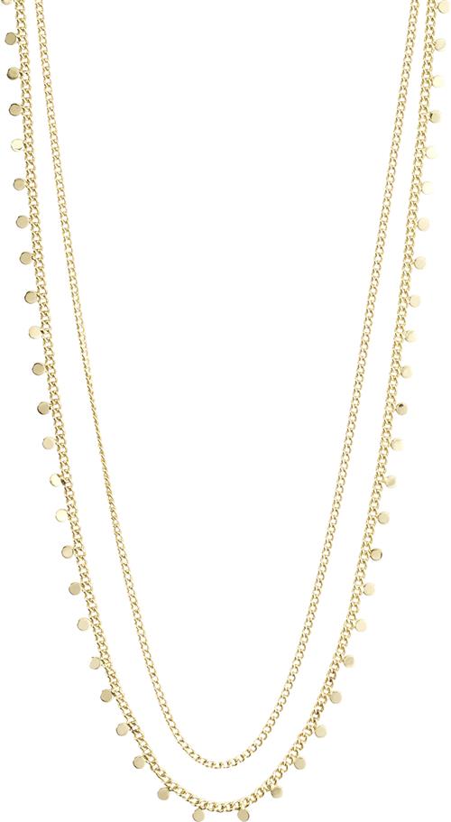 Pilgrim Bloom Recycled Necklace, 2in-1, Gold-plated one size - Halskæder Med Vedhæng hos Magasin