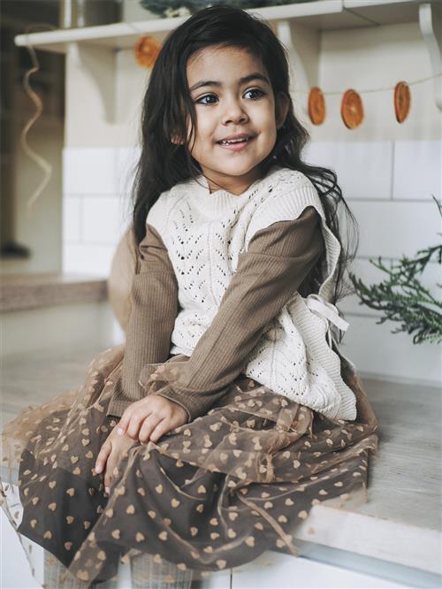 Fliink Tulle Heart Skirt Str 4Y/104 - Humus/carafe Nederdele Bomuld hos Magasin