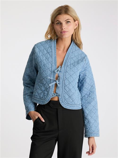 Neo Noir Dubbie Denim Quilt Jacket Kvinde Blue Overgangsjakker Str 40 Denim - hos Magasin