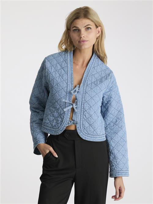 Neo Noir Dubbie Denim Quilt Jacket Kvinde Blue Overgangsjakker Str 36 Denim - hos Magasin