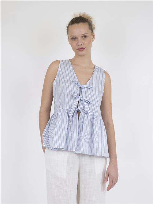 Neo Noir Manja Stripe Top Kvinde Light Blue Toppe Str 44 - hos Magasin