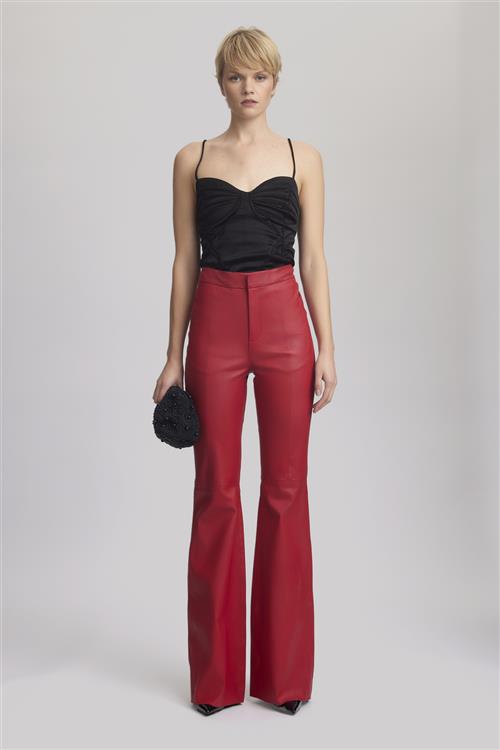 Gestuz Litinagz MW Flared Pants Kvinde Haute Red Flare Bukser Str 36 - hos Magasin