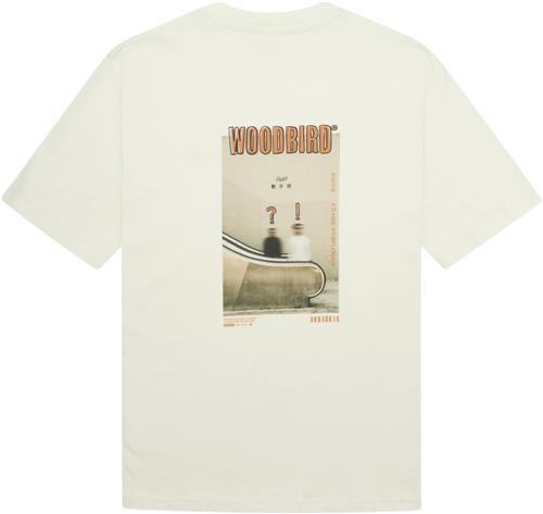 Woodbird Wbbaine Photo Tee Mand Off White Kortærmede T-shirts Str M - hos Magasin