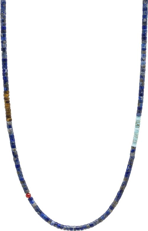 Se Nialaya Blue Lapis Heishi Necklace With Tiger Eye and Turquoise "25""" - Halskæder hos Magasin ved Magasin