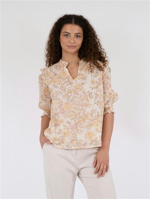 Neo Noir Davina Rose Field Blouse Kvinde Dusty Yellow Langærmede Bluser Str 42 - hos Magasin