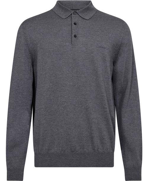 Se BOSS Boss Men Business Leisure Knitwear Mand Medium Grey Sweaters Str S - hos Magasin ved Magasin