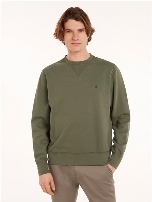 Tommy Hilfiger Essential Fleece Crewneck Mand Battle Green Fleece Str XL - hos Magasin