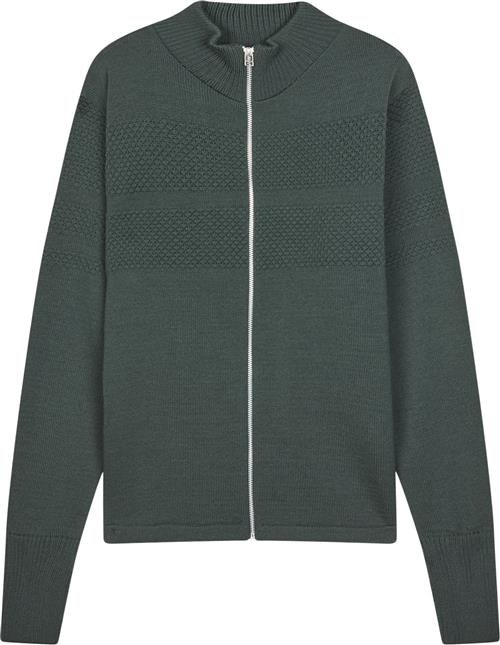 Se Mads Nørgaard - Copenhagen Wool Klemens Zip Knit Mand Grøn Sweaters Str M - hos Magasin ved Magasin