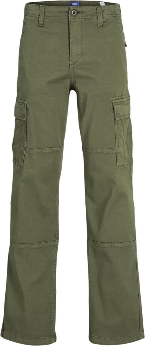 Se Jack & Jones Jpstkane Jjharlow Cargo Noos JNR Str 158 Drenge - Dusty Olive Bukser hos Magasin ved Magasin