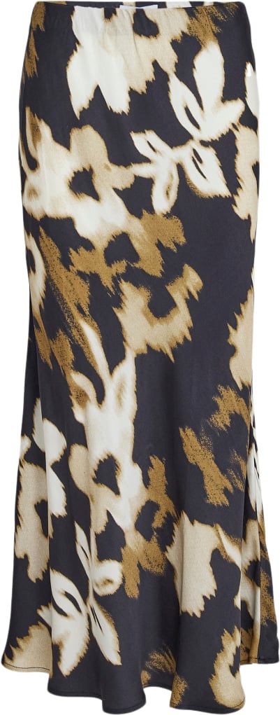 Minus Msbernia Midi Skirt Kvinde Arrowwood Yellow Print Midi Nederdele Str 36 - hos Magasin