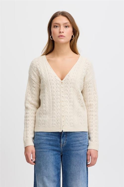 Se ICHI Ihliyanna CA2 Kvinde Almond Milk Cardigans Regular Fit Str S - hos Magasin ved Magasin