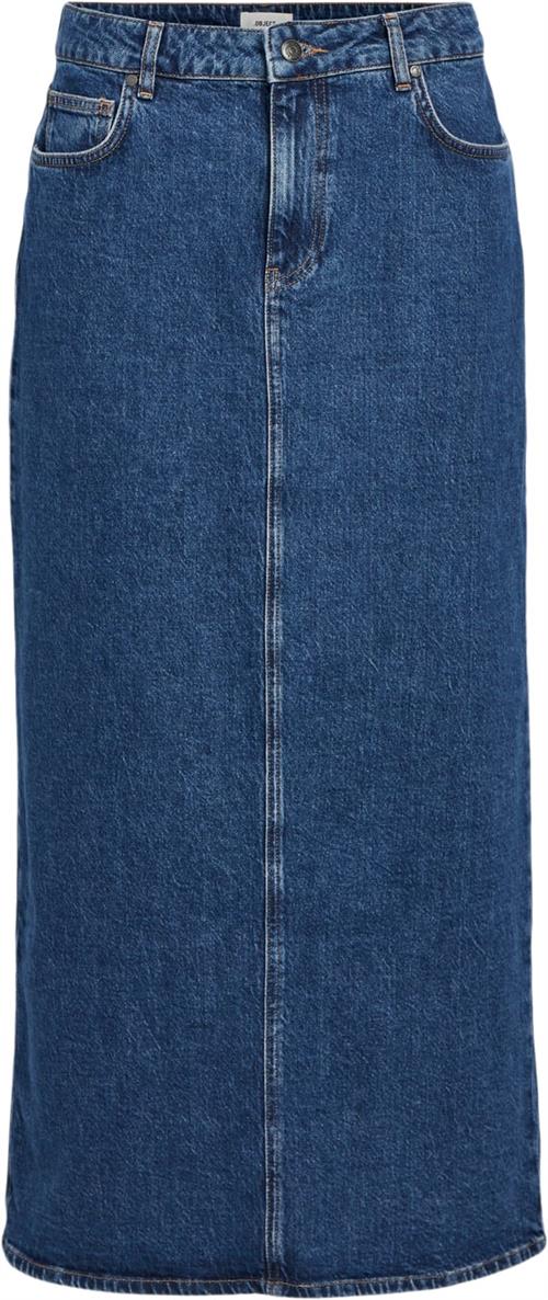 Object Objellen MW Long Denim Skirt Noos Kvinde Medium Blue Denim Maxi Nederdele Str L Denim - hos Magasin