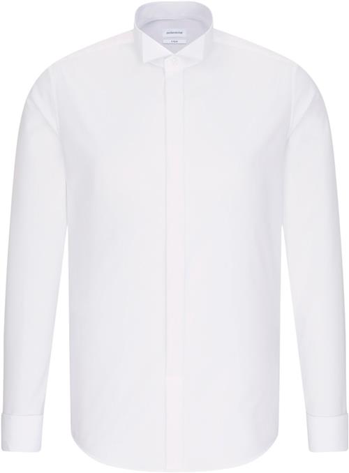 Seidensticker Gala Shirt Slim Long Sleeve Wing Collar Uni Mand White Langærmede Skjorter Slim Fit Str 41 - hos Magasin