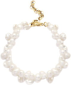 Lush Lush Jewelry Double Pearl Armbånd Forgyldt ONE SIZE - Perlearmbånd hos Magasin