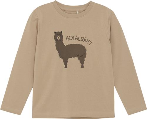 Se Huttelihut Tshirt LS Str 92 - Light Taupe Langærmede T-shirts hos Magasin ved Magasin